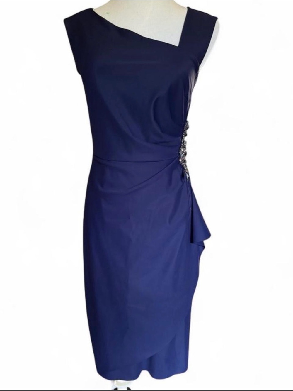 ALEX Evenings Navy Blue Embellished Cocktail Dress